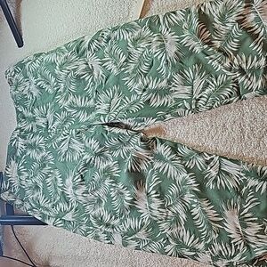 Exofficio pants womens 12 Palm Tree print pants lightweight travel leisure hikin